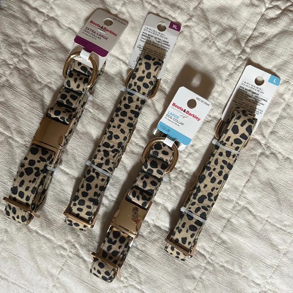 Boots & Barkley™ Animal Print with Buckle Dog Collar- Set of 4, L(2)& XL(2)